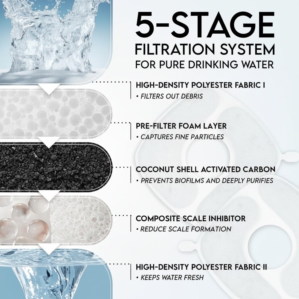 95oz Automatic Pet Water Fountain for Cats and Dogs with Replacement Filters
